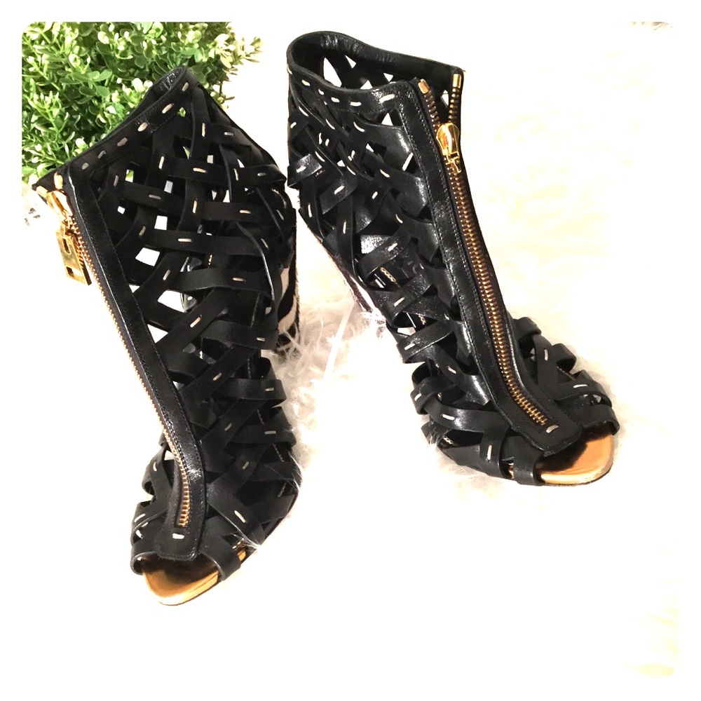 Tom Ford leather pony hair trimmed booties (38) 8